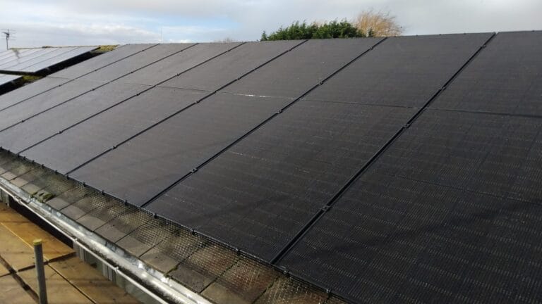Aerial view of solar installation