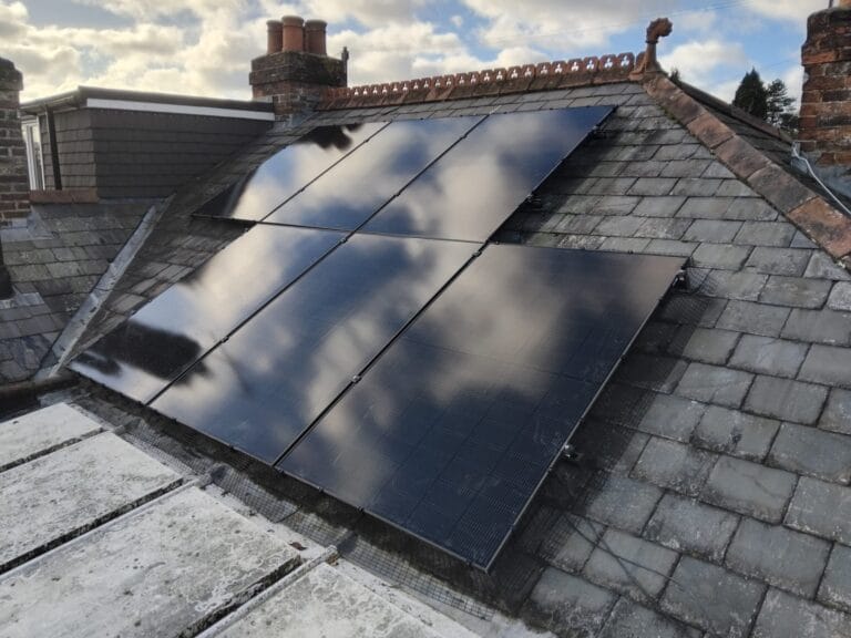 Solar panels on roof