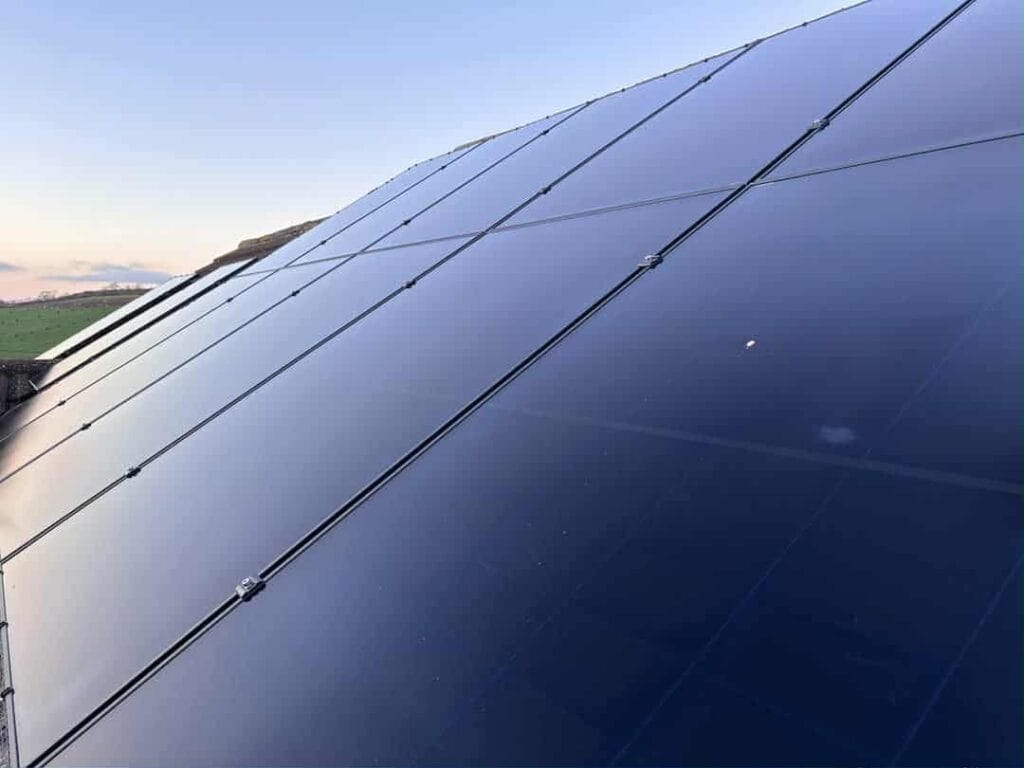 Solar panels on a rooftop